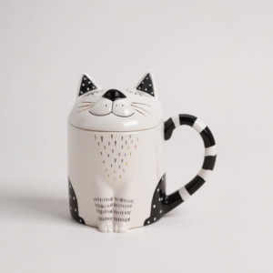 Μεγάλη κούπα γάτα με καπάκι